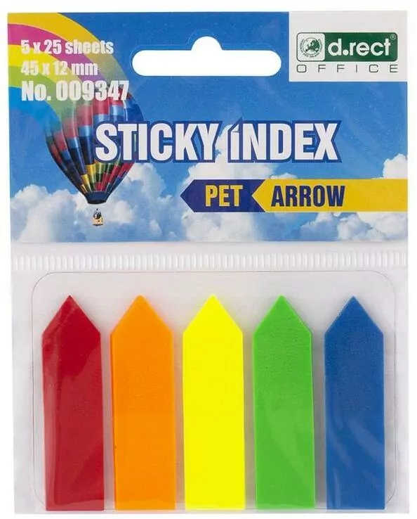 Zakładki indeksujące Pet 45x12mm. Strzałka - tantis.pl