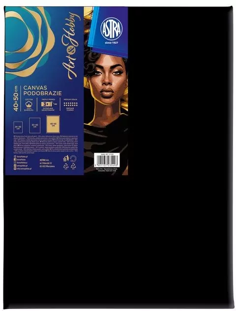 Podobrazie malarskie Astra czarne 40x50cm - tantis.pl
