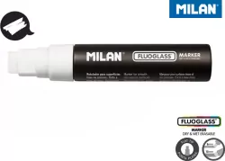 Marker do szyb Milan fluoglass biały, szeroki, 15 mm