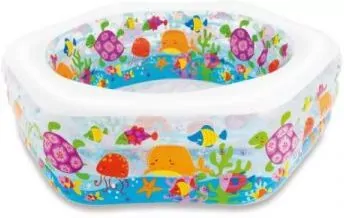 Basen z rafą koralową z nadmuchiwaną podłogą, sześciokątny w pudełku 191 x 178 x 61 cm - tantis.pl