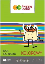 Blok techniczny kolorowy A4 170g. Happy Color 20 szt