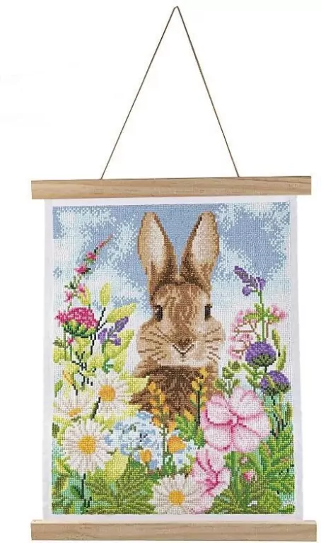 Plakat 35x45cm z mozaiką diamentową Zając i wiosna - tantis.pl