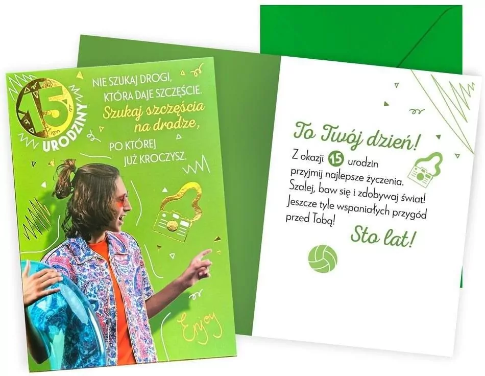 Karnet. 15 urodziny. Chłopak - tantis.pl