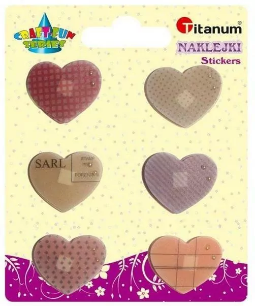 Naklejki foliowe serca mix rozmiar. czerwone - tantis.pl