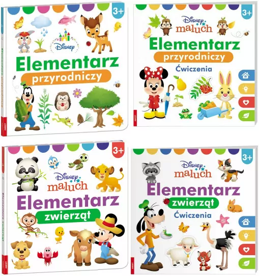 Pakiet: Disney Maluch. Zwierzęta i przyroda. Elementarze edukacyjne + ćwiczenia dla 3 latka - tantis.pl