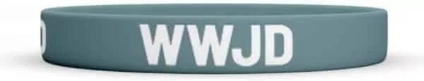Opaska silikonowa - WWJD - morska - tantis.pl