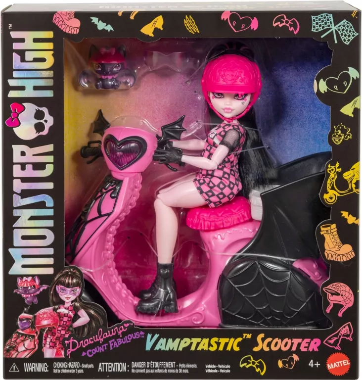 Monster High Wampirystyczny Skuter Lalka Draculaur - tantis.pl