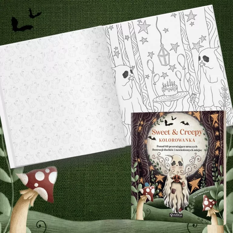 Sweet & Creepy. Kolorowanka. Ponad 60 przerażająco uroczych ilustracji duchów i nawiedzonych miejsc - tantis.pl