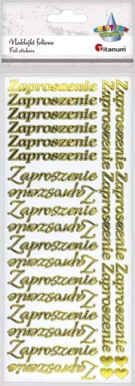 Naklejki foliowe napis Zaproszenie 28szt - tantis.pl