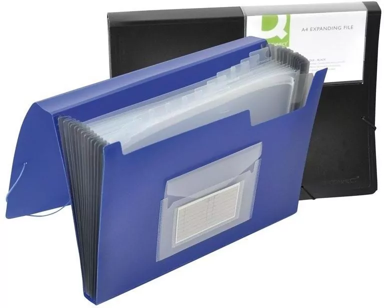 Teczka z gumką A4. Niebieska 12 przegród - tantis.pl