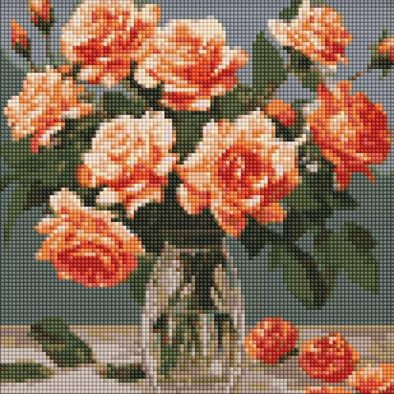Diamentowa mozaika. Elegancki bukiet 30x30cm - tantis.pl
