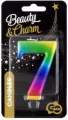 Świeczka B&C. Cyferka 7. Galaxy 8 cm - tantis.pl