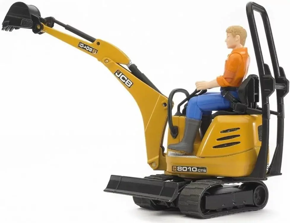 Mikrokoparka JCB 8010 CTS z figurką budowlańca - tantis.pl