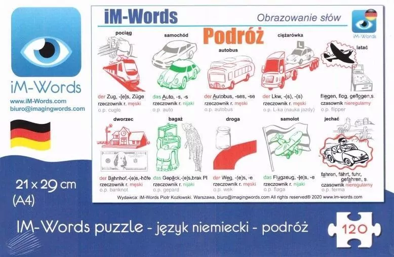 Puzzle 96. Niemiecki. Podróż. iM-Words - tantis.pl