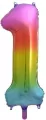Balon foliowy 1. Tęczowa 85cm - tantis.pl