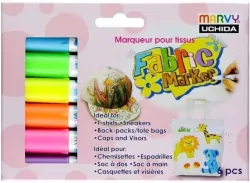 Flamastry do zdobienia jasnych tkanin 6 kolorów