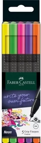 Cienkopisy neonowe 5 kolorów Faber-Castell - tantis.pl