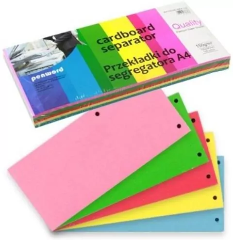 Przekładki do segregatora papierow mix kolorów DC105-5MIX-100 cena za opakowanie - tantis.pl