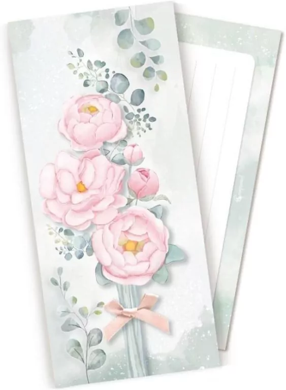 Koperta upominkowa POP UP Różowe piwonie - tantis.pl