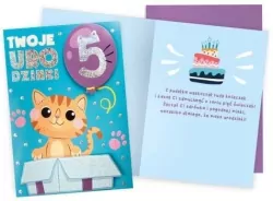 Karnet Urodziny 5. Kotek