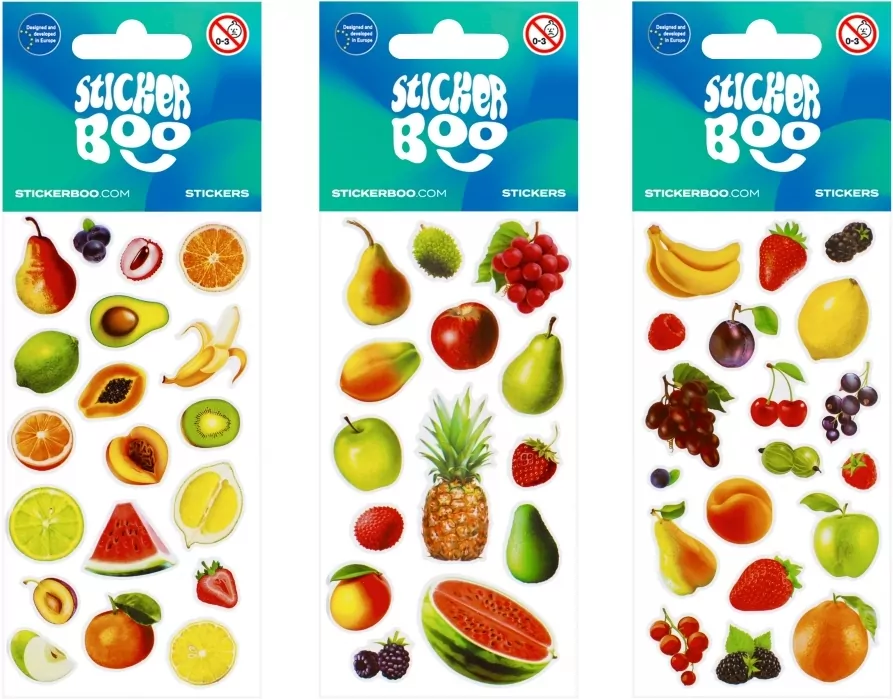 Sticker BOO. Naklejki Owoce 2 mix - tantis.pl