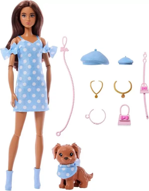 Barbie Jednakowa stylizacja Lalka i piesek Groszki - tantis.pl