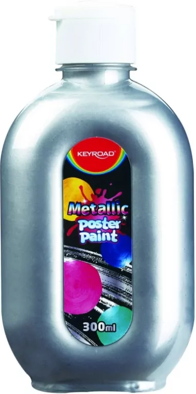 Farba plakatowa. Srebrna metaliczna 300ml - tantis.pl