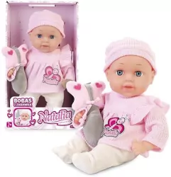 Lalka Natalia bobas z zabawką 33 cm