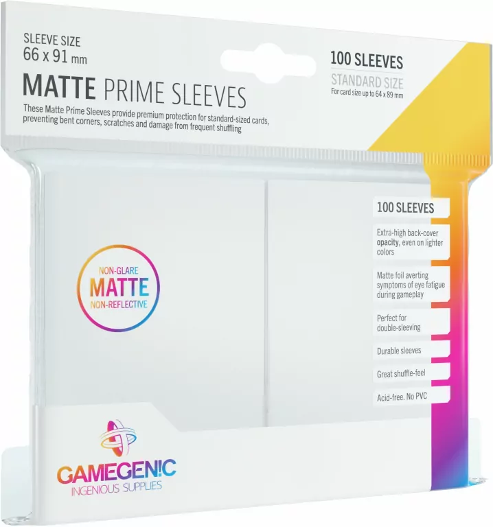 Gamegenic: Matte Prime CCG Sleeves (66x91 mm) - White, 100 sztuk - tantis.pl