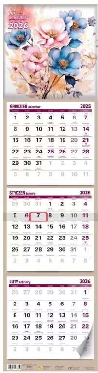Kalendarz 2026 trzymiesięczny mini lux - tantis.pl