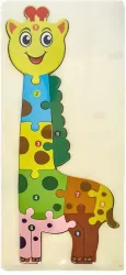 Puzzle drewniane kids z cyframi. Żyrafa