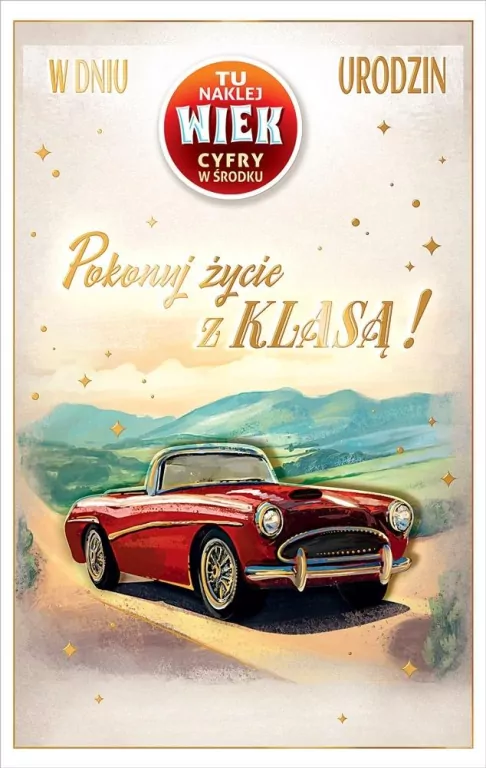Kartka okolicznościowa Urodziny (wymienne cyfry) - tantis.pl