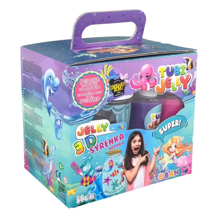 Tubi Jelly 3D. Syrenka. 6 kolorów + akwarium - tantis.pl
