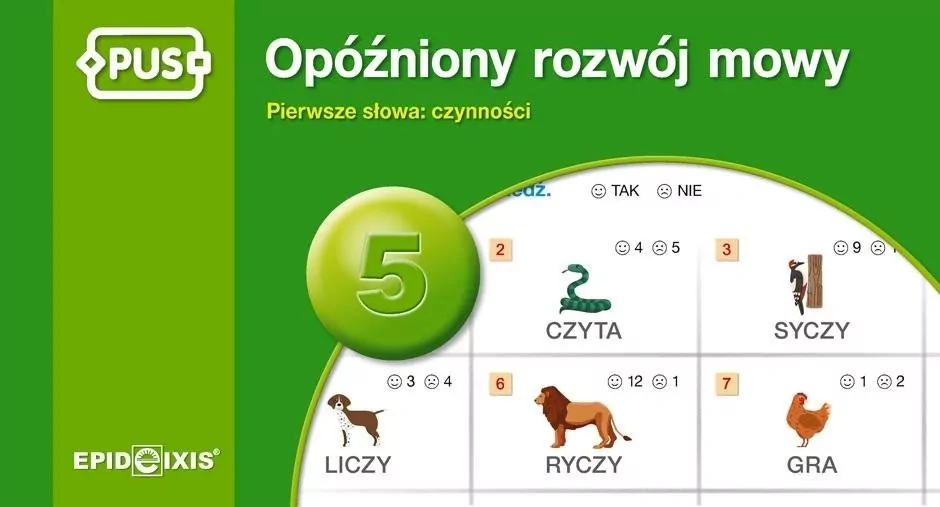 Opóźniony rozwój mowy 5. Pierwsze słowa: czynności. PUS - tantis.pl