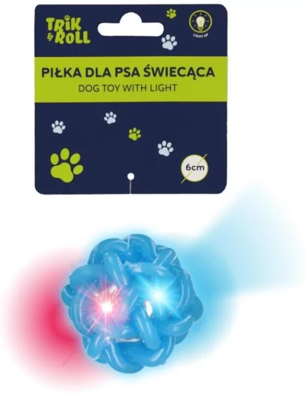 Piłka dla Psa świecąca niebieska - tantis.pl