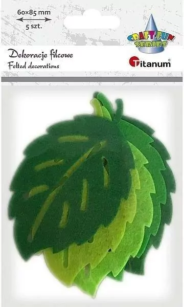 Filcowe liście 85 x 60 mm, zielone - tantis.pl