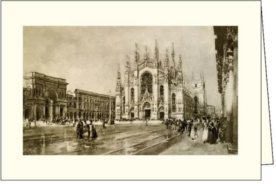 Karnet z kopertą. Milano Piazza del Duomo