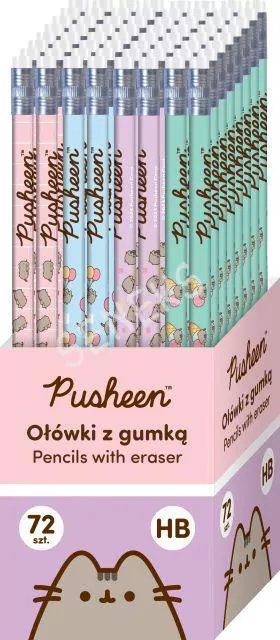 Ołówki z gumką HB Pusheen tuba (72szt) - tantis.pl