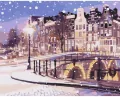 Malowanie po numerach BRUSHME 40x50cm Bajkowy Amsterdam zimą - tantis.pl