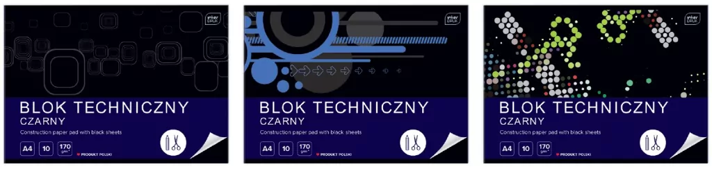 Blok techniczny A4/10K. Czarny - tantis.pl