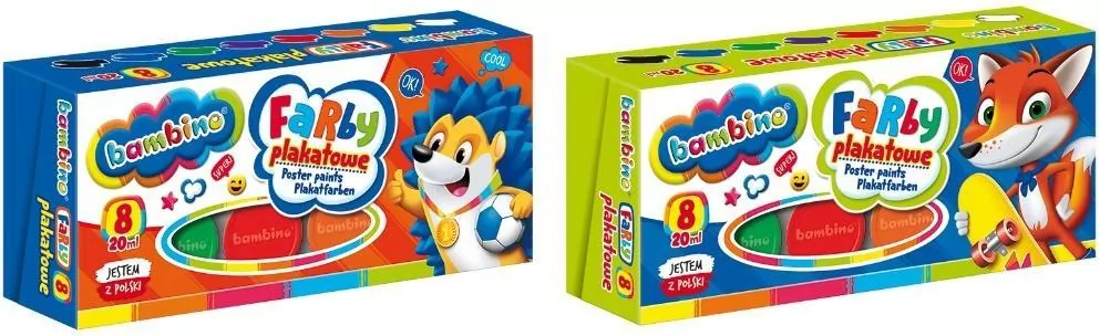 Farby plakatowe Bambino. 8 kolorów - tantis.pl