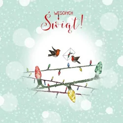 Karnet Swarovski kwadrat: Święta Lampki