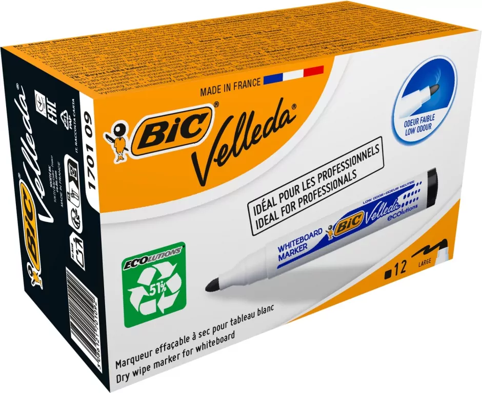 Marker Velleda Eco okrągły czarny  BIC - tantis.pl