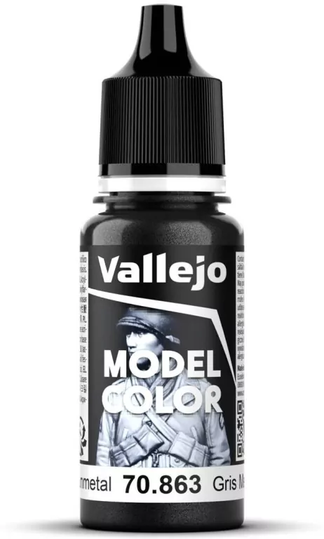 Vallejo: 70.863 - Model Color - Metallic - Gunmetal (18 ml) - tantis.pl