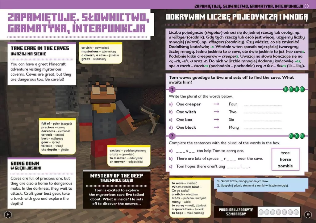Język angielski. Megazadania 7+ Minecraft - tantis.pl