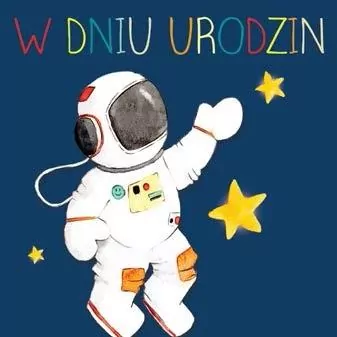 Karnet kwadrat. Urodziny. Kosmonauta - tantis.pl