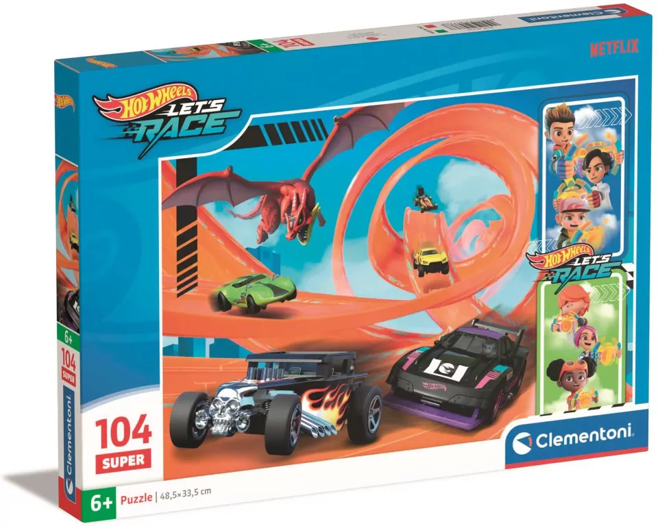 Puzzle 104 Super Kolor Hot Wheels - tantis.pl