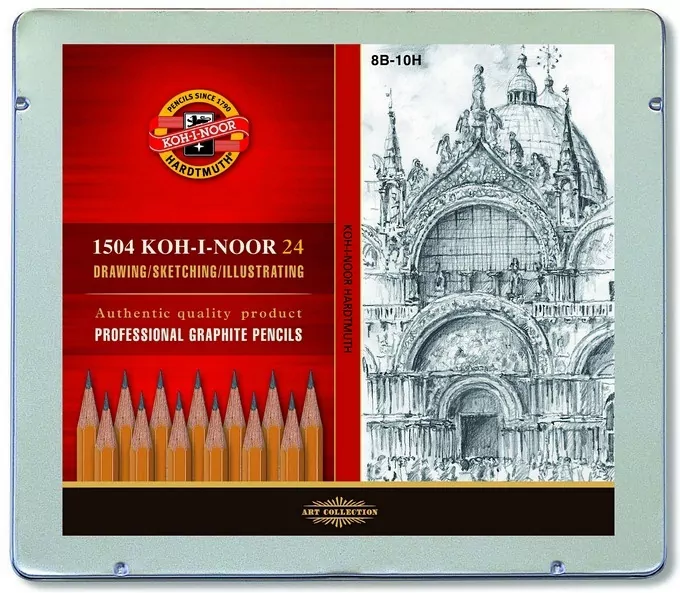 OŁÓWEK GRAFITOWY 1504 ART 8B-10H KPL. 24 SZT. - tantis.pl