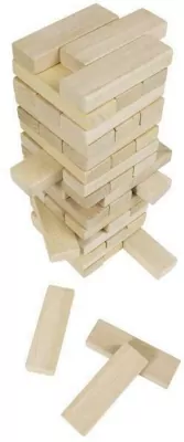 Wieża do wyciągania klocków. Naturalna