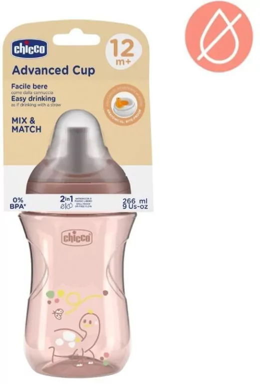 Kubek niekapek ze słomką 266ml brzoskwiniowy 12m+ - tantis.pl